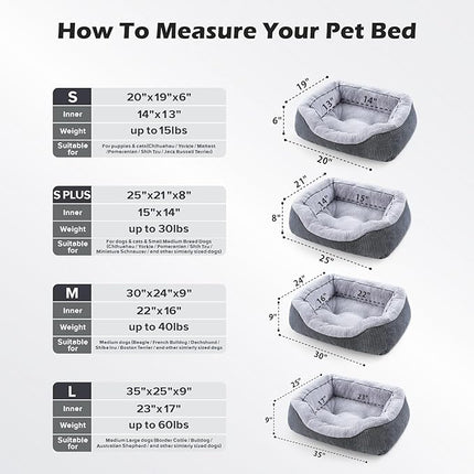 INVENHO Dog Bed Medium Size, Orthopedic Warming Soft Calming Sleeping Durable with Anti-Slip Bottom