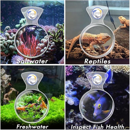 Flipper DeepSee 5" Magnetic Aquarium Viewer – Optical-Grade Magnifying Lens for Glass & Acrylic Tanks up to 5/8" Thick – Hands-Free Underwater Viewing for Fish, Corals & Aquarium Photography – Clear