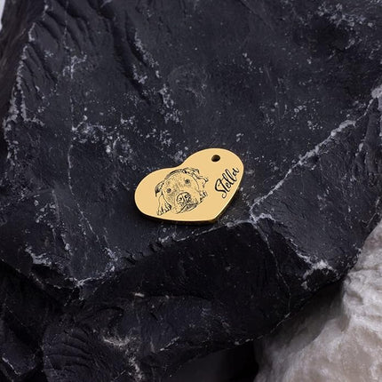 LONAGO 925 Sterling Silver Custom Dog Cat Portrait Photo Necklace Personalized Pet Engraved Picture Pendant Memorial Gift Name Jewelry for Women Mom