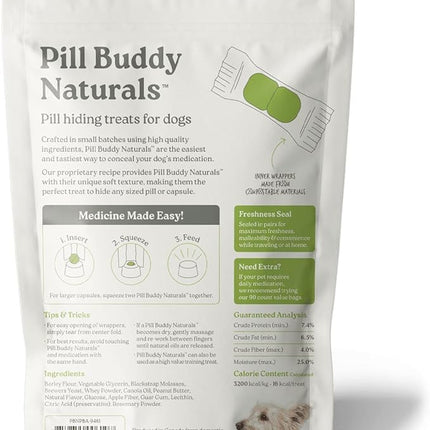 Earthly Pill Buddy Naturals - PB & Apple Recipe Pill Hiding Treats for Dogs - Make A Perfect Pill Concealing Pocket Or Pouch for Any Size Medication - 30 Servings