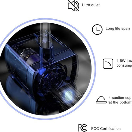 Crystal Cat Water Fountain Stainless Steel with 4 Filters and 4 Sponges, 101oz/3L Pet Fountain with LED Light for Cats and Dogs (Blue)