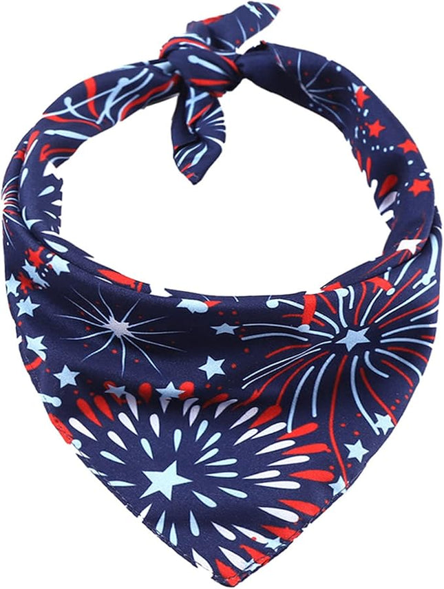 BinaryABC USA Flag Dog Bandana,American Flags Dog Bandana Pet Scarfs,4th of July American Independence Day Pet Decorations (Fireworks)