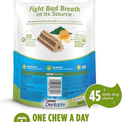 DentaLife ActivFresh Pack of 2 Dog Chews for Small Dogs, Dental Chews to Freshen Breath, Chicken Flavor, 13.5 oz. Each, 45 Each/90 Total - 45 Ct. Pouch