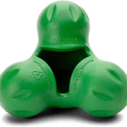 WEST PAW Tux Large Durable Dog Chew Toy and Treat Dispenser for Strong Chewers- Tough Interactive Design for Enrichment Training Play and Long Lasting Fun Made in USA Dishwasher Safe - Clover Green