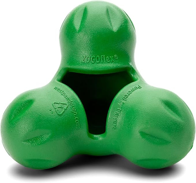 WEST PAW Tux Large Durable Dog Chew Toy and Treat Dispenser for Strong Chewers- Tough Interactive Design for Enrichment Training Play and Long Lasting Fun Made in USA Dishwasher Safe - Clover Green
