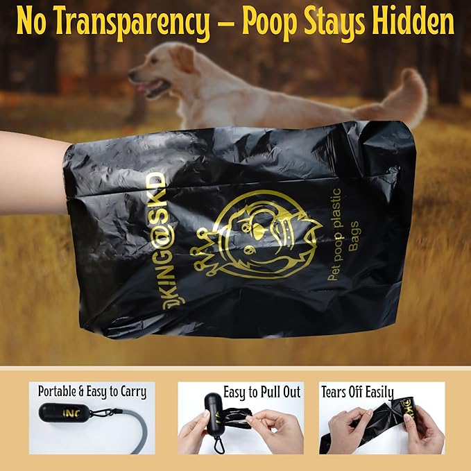 Dog Poop Bags, 20 Rolls (300 Bags) Value Pack Dispenser, Walking and Training Puppy Accessories, Hands-Free Carrier, Supports Small, Medium, Large Breeds. Committed to Give Back to Charity