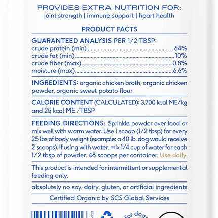 Native Pet Bone Broth for Dogs and Cats - Chicken Bone Broth Powder Dog Food Toppers for Picky Eaters - Provides Extra Nutrition for Joint Strength, Immune Support & Heart Health - 48 Scoops