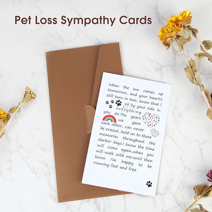 Pet Memorial Gifts for Loss of Dog Cat, Sympathy Gift for Pets Loss, Pet Memorial Wind Chimes, Dog Passing Away Bereavement, Remembrance Gift Basket for Friends Family