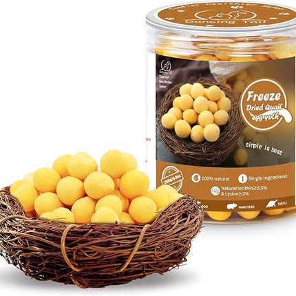 Freeze Dried Cat and Dog Treats, Limited Ingredient Quail Egg Yolk Healthy Tasty Snacks for Training 8.8 Ounce