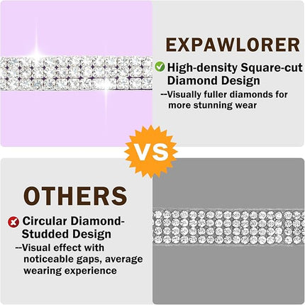 EXPAWLORER Soft Velvet Safe Cat Collars for Girl Cats - Rhinestones Bling Diamante Adjustable Collars Breakaway- Chirstmas Cat Clollar Gifts with Bells for Boy Cats Kitty and Small Dogs