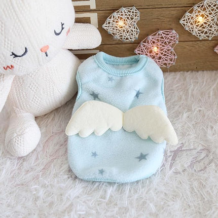 FLAdorepet 3 Packs Teacup Dog Cat XXS Clothes for Chihuahua Yorkie,Winter Warm Fleece Puppy Pet Clothes Sweater Shirt Vest for Mini Newborn Extra Small Dogs (Angel, XXS(Pet 1-2LBS))
