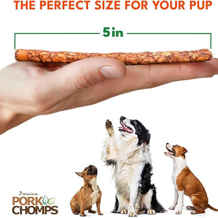 Pork Chomps Dog Chews, 5-inch Munchy Sticks, Assorted Flavors, 100 Count