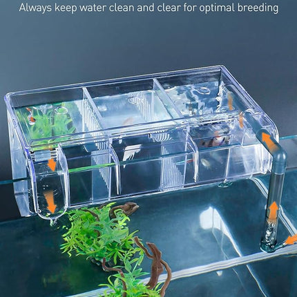 Pawfly Aquarium Breeding Box Fish Tank Hatchery Incubator Acrylic Breeder Box for Aggressive Fish Guppy