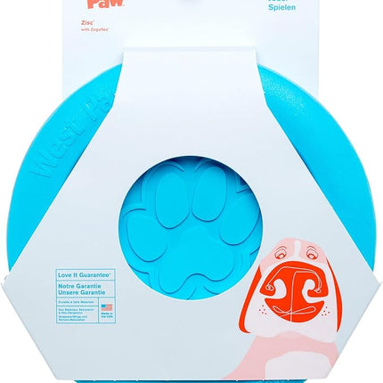 West Paw Zogoflex Zisc Dog Flying Disc, High Flying Aerodynamic Disc for Dogs Puppy – Lightweight, Floatable Disc for Fetch, Tug of War, Catch, Play – Doubles as Food/Water Bowl, Large 8.5", Aqua Blue
