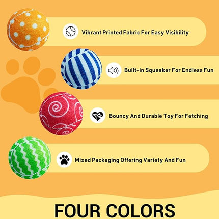 AMA SPORT Squeaky Tennis Balls for Dogs 12 Pack 2.5" Squeaky Tennis Balls for New Puppy Small Medium Dog Toys for Fetch, Exercise, Outdoor Play