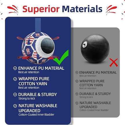 Diman Dog Toy Soccer Ball : Outdoor Dog Toys, Dog's Independence Day Gift, Dogs Soccer Ball with Straps for Tug of War, Pet Birthday Gift for Small Medium (6 Inch)