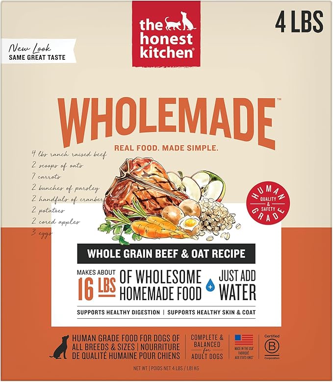 The Honest Kitchen Wholemade™ Whole Grain Beef & Oat Dog Food, 4 lb Box
