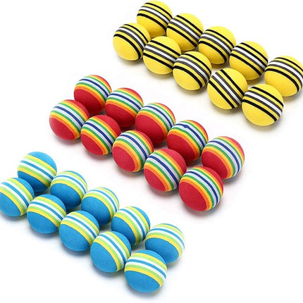 12 Pack 2 Color Rainbow Cat Toy Balls Soft EVA Foam Interactive Indoor Kittens Favorite Toys 1.38" Dia. Small Dogs Puppies Toy Balls Bulk Activity Chase Quiet Play Sponge Ball