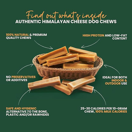 Authentic Himalayan Yak Cheese for Dogs - Mega (Pack of 1) - Sourced from Pristine Himalayan Foothill, Rawhide-Free, NO preservatives