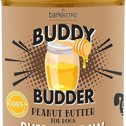 BUDDY BUDDER, Ruff Ruff Raw, Natural Dog Peanut Butter, Dog TreatMade in USA, (17 oz Jars)