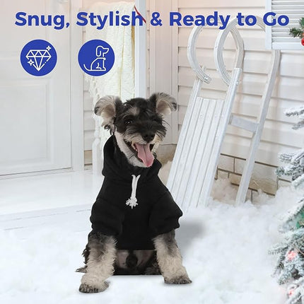 BINGPET Security USA Dog Sweater with Hood and Leash Hole,Warm Fleece Dog Hoodie & Winter Coat for Small to Large Dogs,Cold Weather Pet Clothes(Small)