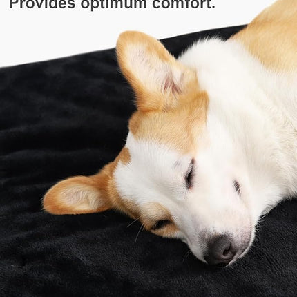 KSIIA Orthopedic Dog Bed Crate Waterproof Pet Mats for Medium Dogs Deluxe Plush Washable Pet Bed with Egg Crate Foam & Removable Cover, 29 x 18 Inch, Black