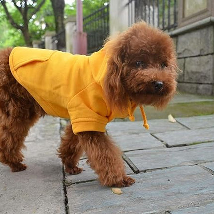 Lovelonglong Blank Basic Hoodie Sweatshirt for Dogs 100% Cotton Fits Small Medium Dachshund Large Dog Orange S