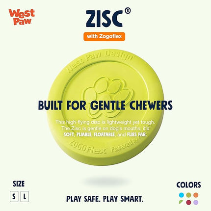 WEST PAW Zogoflex Zisc Dog Flying Disc, High Flying Aerodynamic Disc for Dogs Puppy – Lightweight, Floatable Disc for Fetch, Tug of War, Catch, Play – Doubles as Food/Water Bowl, Large, Granny Smith