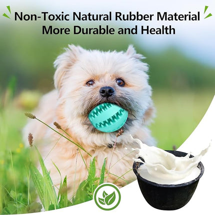 Puppy Chew Toys for Teething: Durable Rubber Dog Toys for Boredom - Treat-Dispensing Balls for Small Breed Indoor Play (2pack)