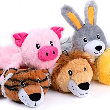 Nocciola 5 PCS Less Stuffing Dog Squeaky Toys for Aggressive Chewers, Durable Plush Dog Toy Set with Stuffed Head for Small to Large Dogs