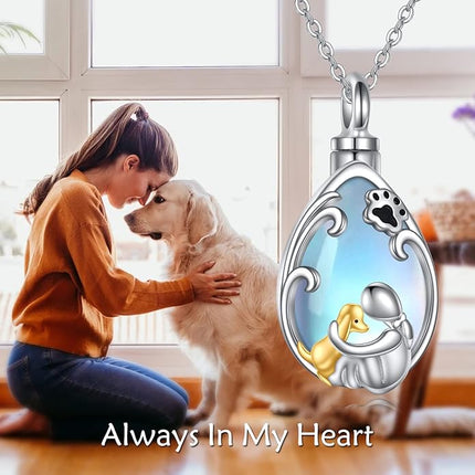 ONEFINITY Cat/Dog Urn Necklace for Ashes Sterling Silver Cat/Dog Keepsake Pet Memorial Pendant Jewelry Gift for Women Men