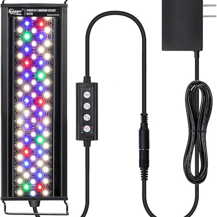 hygger 36W 24/7 Lighting Aquarium LED Light, Sunrise-Daylight-Moonlight Mode and DIY Mode, Adjustable Timer Adjustable Brightness Fish Tank Light with Extendable Bracket 7 Colors for Planted Tank
