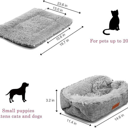 Cat Bed Self Warming, Foldable Self Heated Cat Mat Heating Pad 24 x 20 inch Extra Warm Thermal Pet Pad for Indoor Outdoor Cats, Non-Slip Bottom Washable Non Electric, Grey