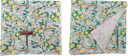 Lionheart glory Plaid Dog Bandana 1 Pack Washable Soft Cotton Lemon Flower Bibs Scarf, Adjustable Kerchief Square Dog Bandanas for Large Dogs