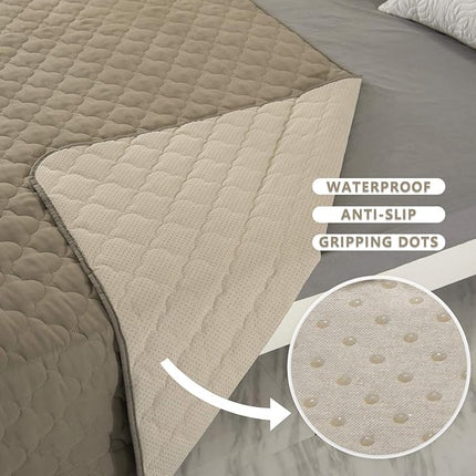 SPXTEX Dog Bed Cover Washable Pee Pads Dog Blankets for Puppy Large Dog Cat,Sofa Reversible Changing Pad Reusable 1 Piece（82"x102",Beige）