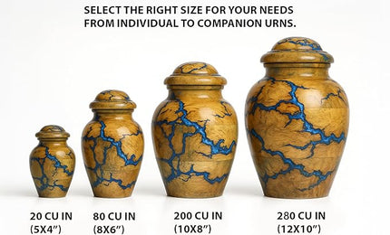 Handcrafted Decoarative Wooden Urn for Human Ashes Adult Male Female, Wooden Urn Box for Pets, Memorial Urn, Funeral Cremation Urn Jar Wooden (Extra Large)