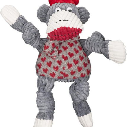 HuggleHounds Knottie Plush Dog Toy - Dog Stuffed Animal Toy, Squeaky Puppy Toys, for Small, Medium & Large Dogs, Durable Plush to Keep Them Busy - Jean Claude, Large