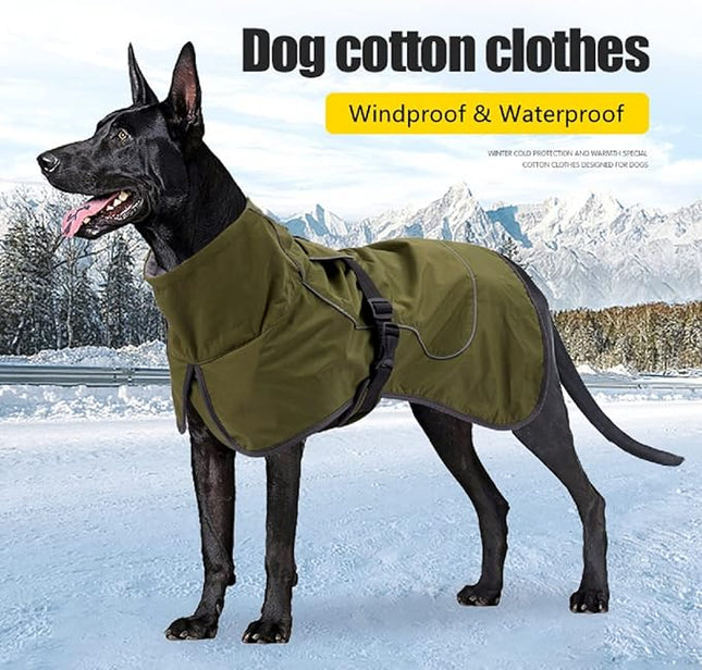 Black M Dog Raincoat - Waterproof Winter Jacket with Velvet Inner, Reflective Strip