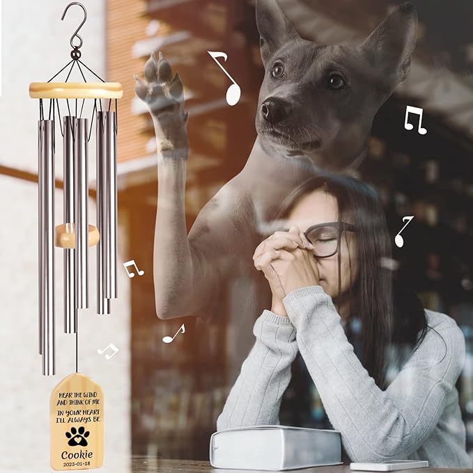 Pet Memorial Gifts, Personalized Dog Memorial Wind Chimes, Pet Loss Gifts, Dog Memorial Gifts, Loss of Dog Sympathy Gift, Pet Remembrance Gift in Memory of Dog