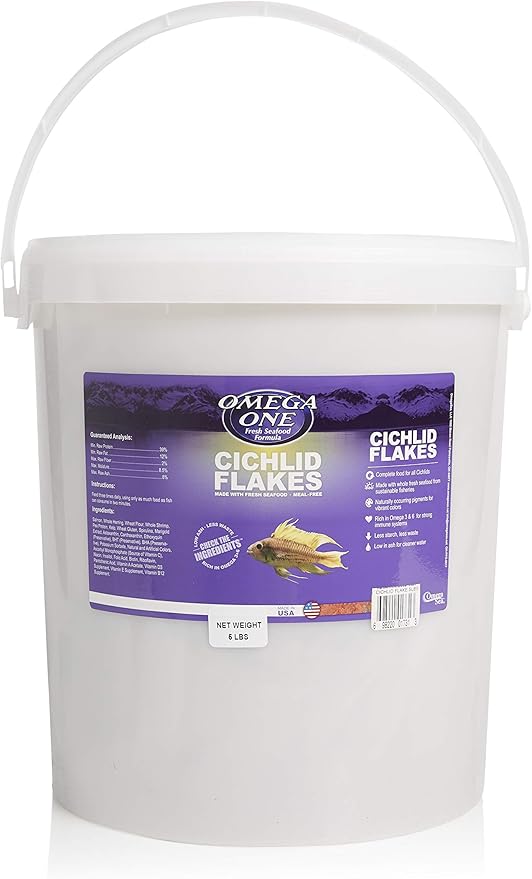 Omega One Cichlid Flakes, 5 lb x1