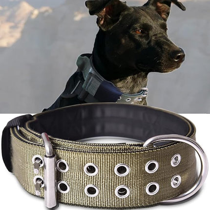 Dog Collar for Large Dogs - 2" Wide Tactical Collars with Handle for Extra Large Breed Dogs, Camo Military Heavy Duty 1/3" Thick Puppy Collar K9 Nylon Pet Collar M