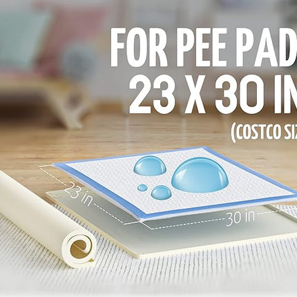 Skywin TidyFriend 3 Pk Pee Pad Holder Tray for 30” x 23” Pee Pads with Corner Lock Holes, Raised Edges, Non-Spill, Easy to Clean Silicone Dog Potty Tray Holder, for Indoor Floor Protection (Beige)