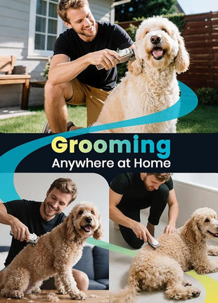 oneisall Dog Clippers for Grooming Thick Hair,Low Noise Dogs Grooming Kit with Detachable Stainless Steel Blade,Dog Shaver for Thick/Matted/Knotted/Fine/Wave/Curly Hair,PC18