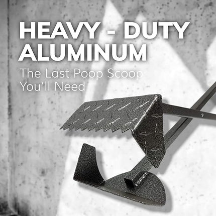 ActiveDogs Dog Poop Scooper Heavy Duty - Best Ever Dog Pooper Scooper with Teeth - Powder Coated Welded Aluminum Metal & Solid Bolt Pet Waste Removal Shovel, USA Made