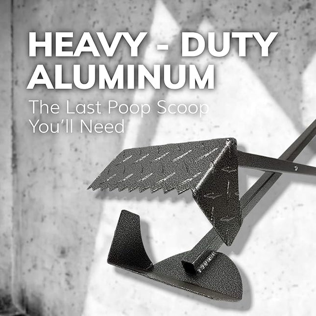 ActiveDogs Dog Poop Scooper Heavy Duty - Best Ever Dog Pooper Scooper with Teeth - Powder Coated Welded Aluminum Metal & Solid Bolt Pet Waste Removal Shovel, USA Made