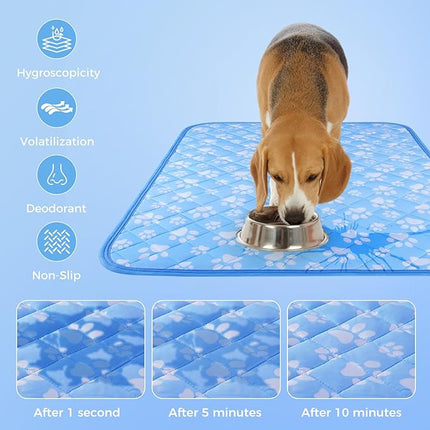 Rywell Self-Cooling Mat for Dogs Medium, 30'' x 20''- Endothermic Color Changing Arc-Chill Cooling Fiber - Washable Non-Toxic Summer Pet Outdoor Bed, Non-Slip, Foldable, Quick-Dry Dog Blanket