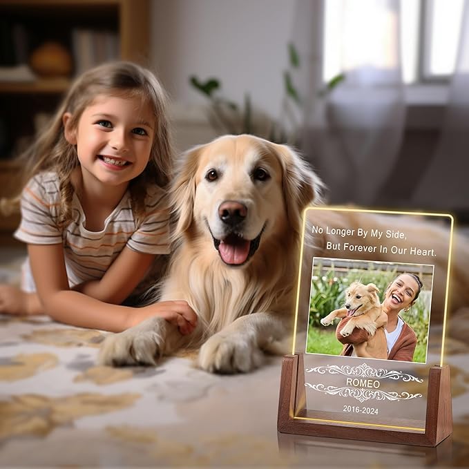 Personalized Dog Memorial Gifts for Loss of Dog, Dog Memorial Gifts, Pet Sympathy Gifts for Dogs, Pet Memorial Acrylic Night Light, Lost Pet Memorial Gifts Dog, Cat Memorial Gifts, Pet Loss Gifts