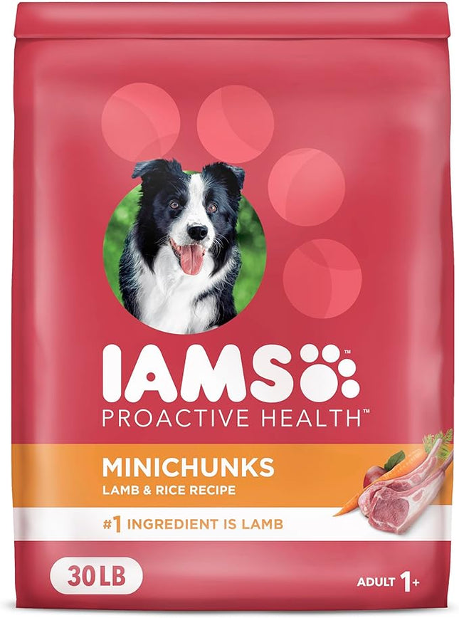 IAMS Proactive Health Minichunks Adult Dry Dog Food with Lamb & Rice, 30 lb. Bag