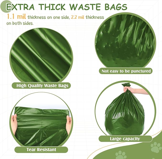 150 Pcs Dog Waste Bags Dog Poop Large Leak Proof Bags 26"x 33" pet Waste Station Can Liners Heavy Duty Pet trash Bin Liner Bag for Walking Poop Station Dispensers, 3 Rolls of 50(Green)