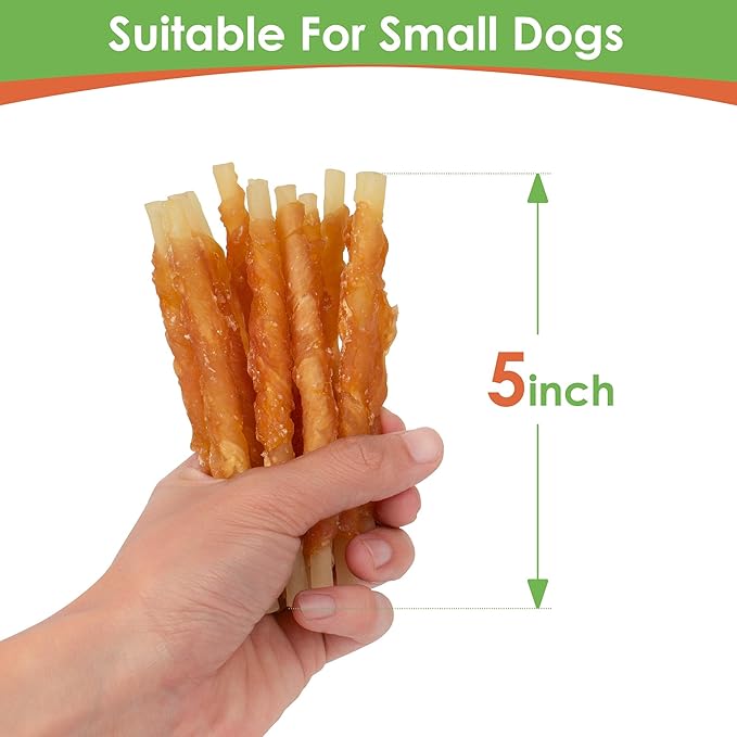 MON2SUN Rawhide Free Dog Treats Chicken Wrapped Cod Sticks for Small Dogs Healthy Training Treats Soft Snacks (8.82 Ounce -Pack of 1)
